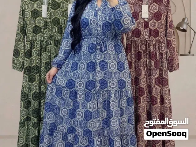 فستان فستان دبل كلوش خامة كشمير مشجر ثقيل اصلي قياسات من 2xl لحد6xl