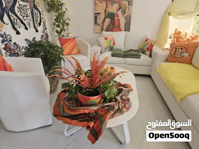 طقم كنب جلد ابيض