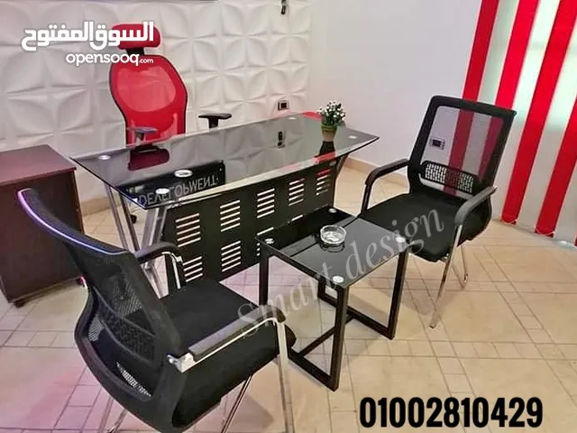 مكتب مدير مودرن زجاج سيكوريت مستورد ضد الكسر باجود الخامات واحدث التصميمات متوفر باللونيين الابيض وا