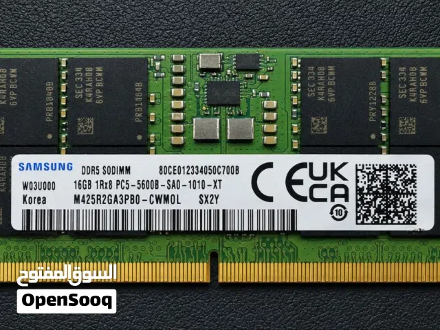 السلام عليكم  للبيع  رامات لابتوب Samsung DDR5 5600MHz 16GB  Samsung DDR5 5600MHz 8G