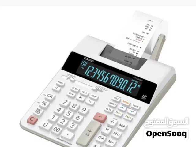 آلة حاسبة مع 8 رول ورق