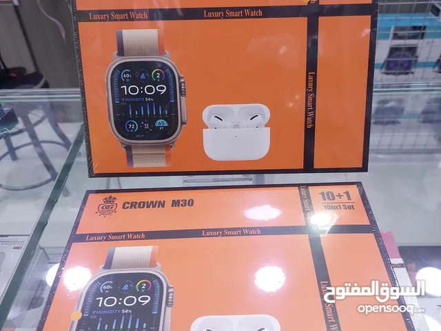 ساعه طبق اصل عن الاصليه + سماعه مشابه الابل غنيه عن تعريف +8 كساتك بالاوان مختلفه