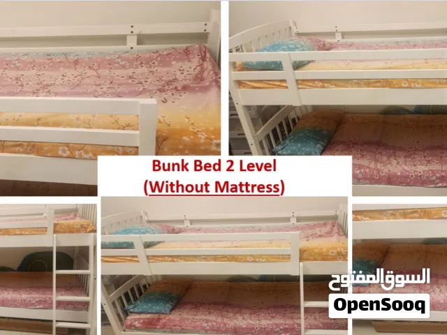 White Wooden Bunk Bed - 2-Level (Without Mattresses)