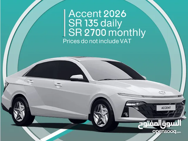 Hyundai Accent 2026 for rent in Jeddah - Free delivery for monthly rental