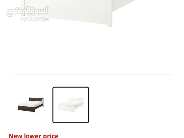 سرير ايكيا 160x200 جديد لم يستعمل   وحدة ادراج مكونة من 6 ادراج كبيرة   طاولة اغراض مميزة -منشر غسيل