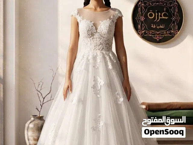 فستان زفاف منفوش وكبير يلبس من m-XL