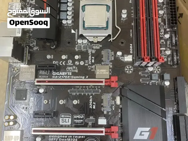 مذربورد جيجابايت قوية جدا ومعالج i7 الجيل السادس k مستعملة
