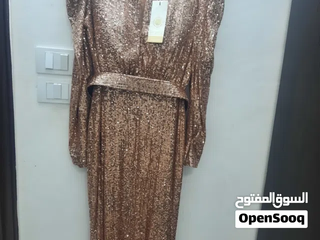 فستان شرعي ذهبي مقاس 46