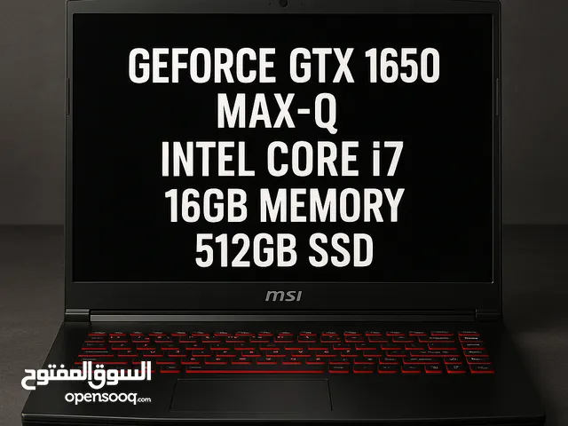 msi gf 63 thain 16 ram (i7) (gtx1650)مع شاشه 100 hz هديه