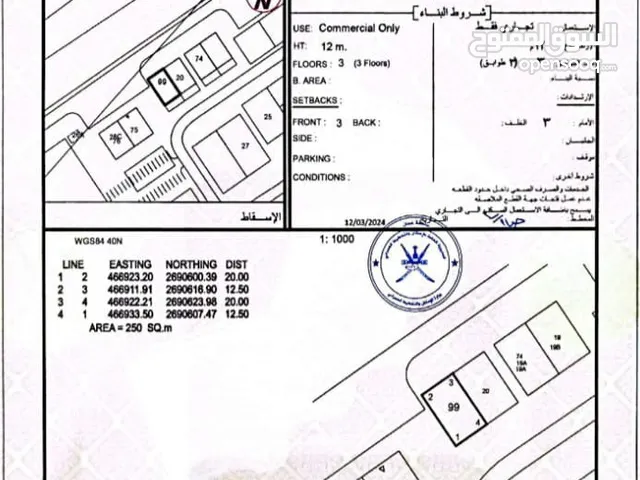 فرصه اقل سعر بسوق صحار سكني تجاري موقعها جدا ممتاز