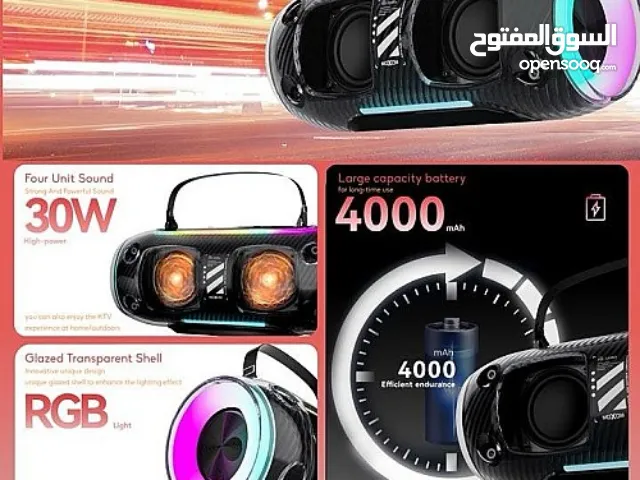Enceinte de karaoké portable 30W avec une coque transparente