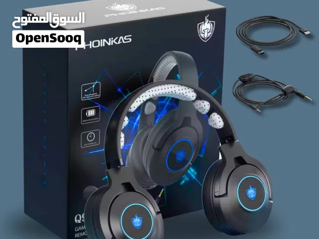 سماعة راس جيمنج بلوتوث و اوكس ولا تاخر ثانية ماركه عالمية