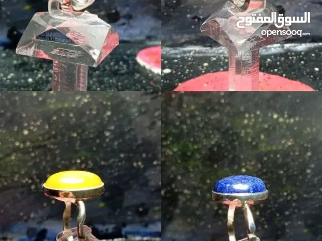 خاتم مصنوع يدوياً مع تميمة الامام الجواد وتراب الامام الحسين