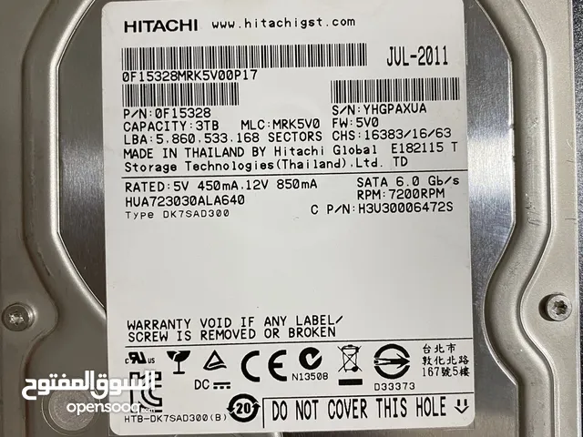 للبيع - هارد ديسك HITACHI داخلي 3 تيرابايت بحالة ممتازة