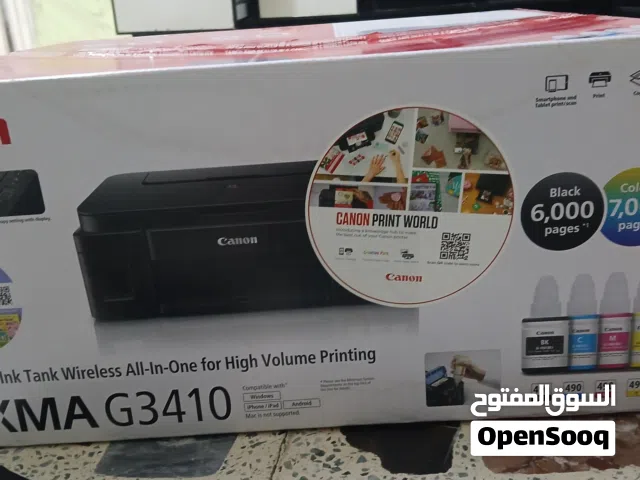 طابعة كانون ملونة pixma g3410 canon جديدة غير مستعملة غير مفتوح الكارتون