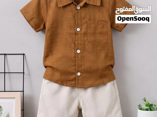 الموديل  طقم اولادي شيك جدااا قميص وشورت  خطيييير    الماتريال  كتان قطن عاالي الجوده  خطيي