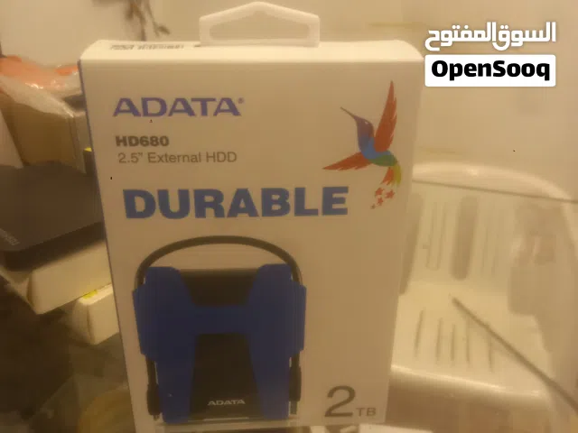 هاردسك خارجي جديد الماركة ADATA ضد صدمات   الموديل DURABLE     الحجم 2 تيرا