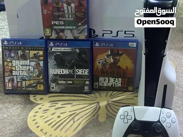 بلايستيشن 5 سلم نضيف مع 4 ألعاب من ضمنهم بيس 2021