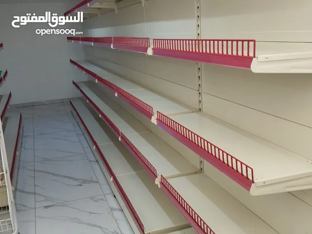 للبيع رفوف سوبر ماركت معدنية بحالة ممتازة