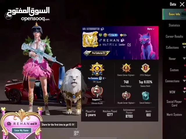حساب ببجي موبايل للبيع