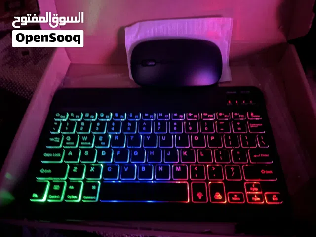 لوحة مفاتيح لاسلكية بتقنية بلوتوث وماوس لاسلكي بلوتوث BT5.2 مع إضاءة