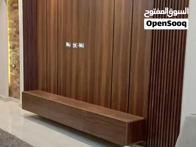 تركيب بديل الخشب ديكور والإضاءة شاشه