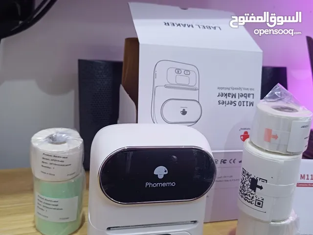 طابعة phomemo الحرارية للبيع جديدة تم فتحها وتجربتها فقط معها 5 رول، تصلح للمعلمات