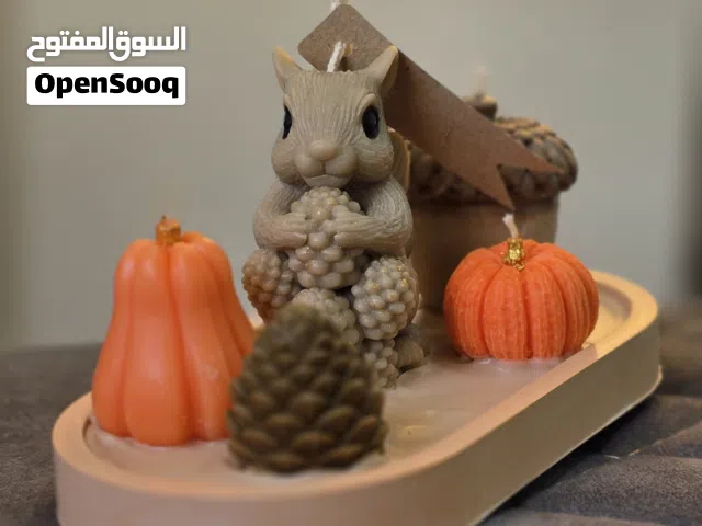 شمعة فانتزيّة شكل سنجاب ويا قرع – شغل يدوي