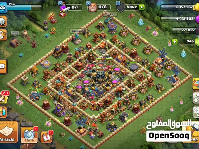 Clash of clans  townhall 17 pretty maxed (th16) + th16 rushed base free