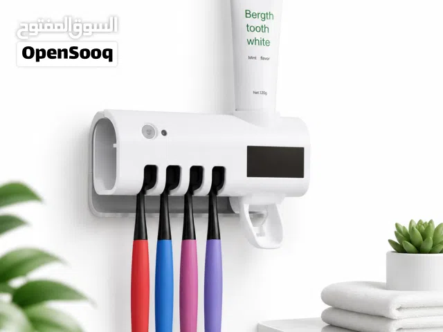 حامل ومعقم فرش أسنان UV-A ذكي - شحن شمسي - استشعار Infrared - موزع معجون - Generic