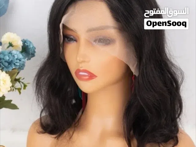 باروكة شعر طبيعي شعر ناعم طبيعي غير مصبوغ لون بني غامق