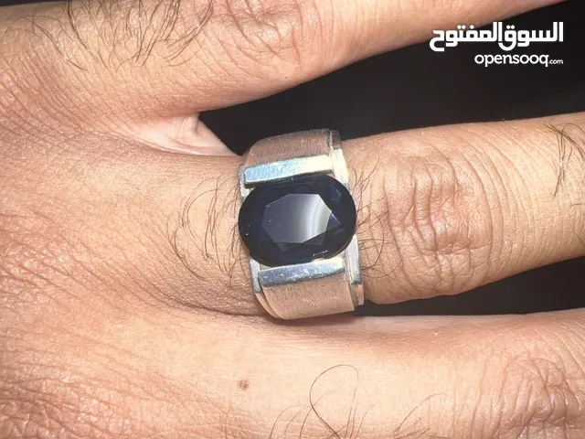 خاتم فضة مع حجر الزفير الازرق الطبيعي Natural Blue Sapphire