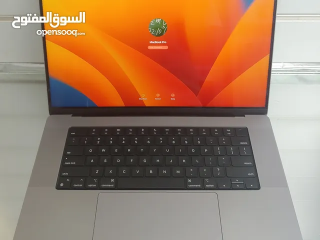 MacBook Pro 16 2021 M1 Pro 16GB Ram 1TB SSD under warranty لابتوب ابل مكفول
