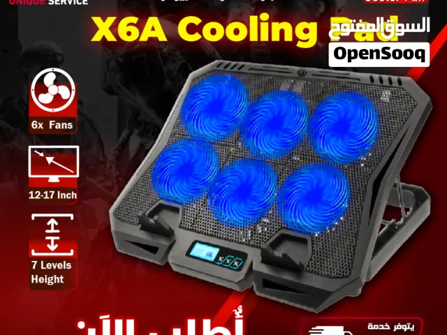 مروحة تبريد قاعده مراوح لابتوب تاب لشاشات 12 إنش لـ 17 إنش X6A Gaming Cooling Pad