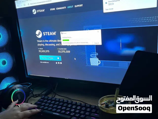 pc مع كامل ملحقات واشتراك ستيم 14 شهر