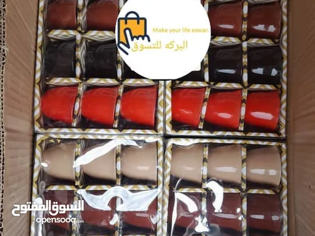 البركه للتسوق طقم فناجين قهوه ملون الدسته 24000 كرتونه عبوه 44