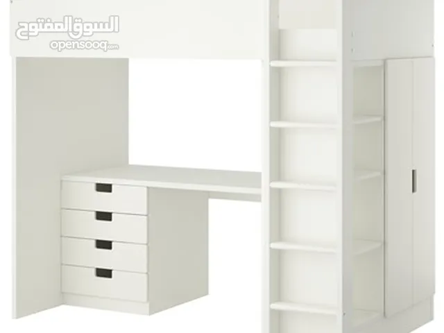 IKEA PINK AND WHITE BUNK BED WITH DESK AND STORAGE AVAILABLE