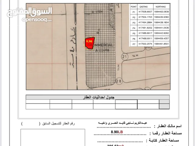 ارض تجاري 8.9 لبن عشاري حر معمد شارع 40 مدينه التظامن اارتل سعر اللبنه 10 مليون صافي  نهائي  غربي16م