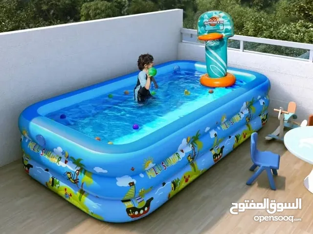 حوض سباحة قابل للنفخ وقابل للطي مسبح هواء _ مسبح اطفال Inflatable and foldable swimming pool