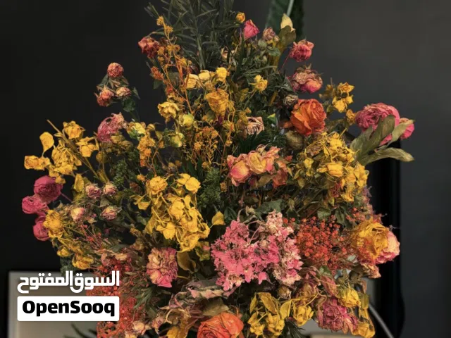 باقات ورد طبيعية مجففة ومنسقة لديكور المنزل، المكتب..إلخ
