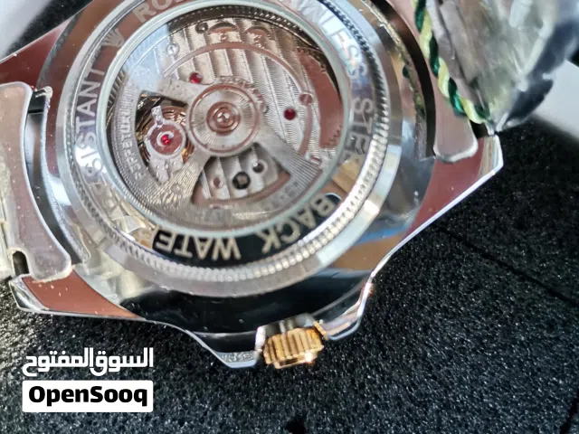 ساعة رولكس ذات الخلفية الشفافة والعقارب المضيئة ومقاومة للماء خامة وكواليتي ربي يبارك