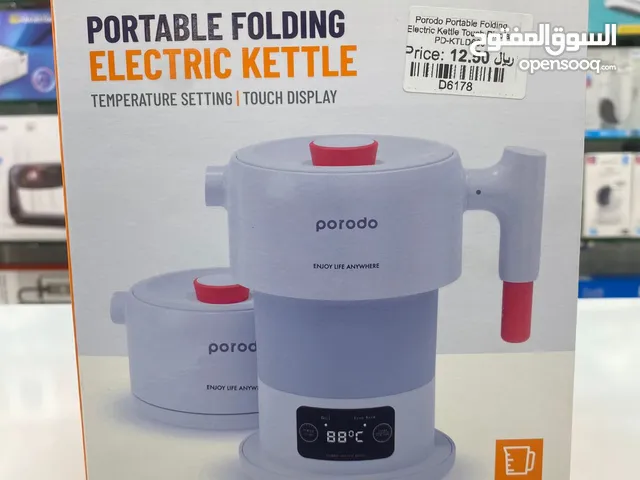 PORODO PORTABLE FOLDING ELECTRIC KETTLE  TEMPERATURE SETTING  TOUCH DISPLAY