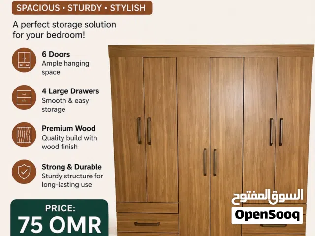 PAN Home Compatible 6 Door Wooden Wardrobe – Good Condition