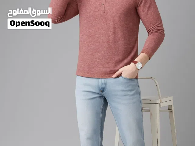 Men’s 4,6,7-Button Henley Long Sleeve T-Shirt – Rust Heather/MH