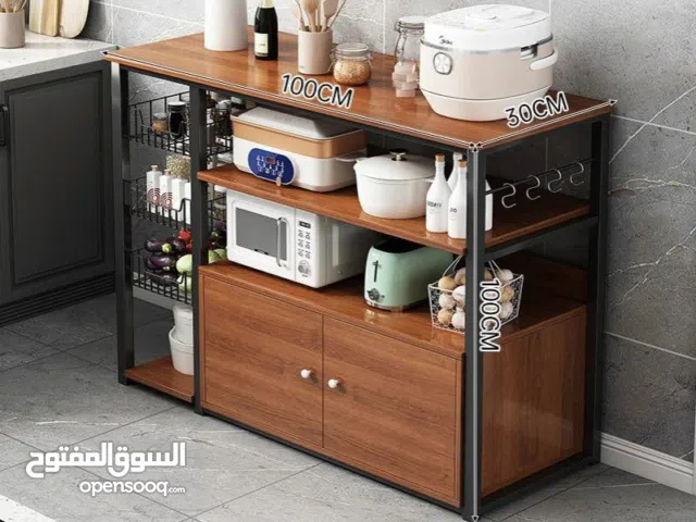 خزانة مطبخ خشبية برفين و خزانة سفلية و سلات جانبية المقاس 100*30*100سم
