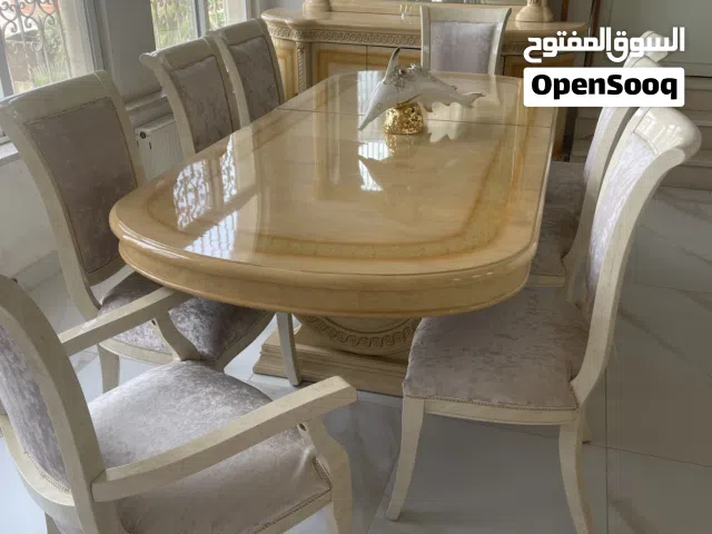 غرفة سفرة فخمة للبيع لون عاجي