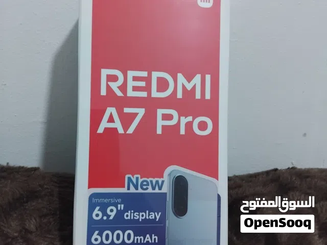 redmi A7 pro  جهاز جديد مسكر بالكرتونة  128 جيجا ذاكرة داخلية  4 جيجا رام  بطارية 6000