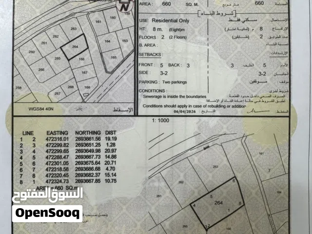 ارض سكنية في صحار ، الوقيبة مباشرة خلف مبنى صحار بلازا التجاري.