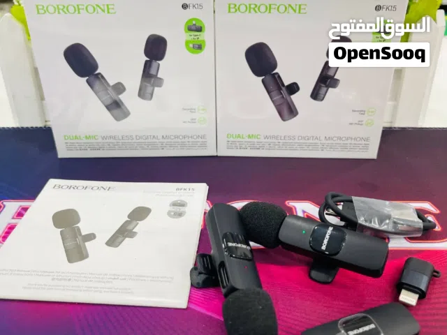 للبيع مايك لاسلكي نوع BOROFONE BKF15 Dual Mic Wireless Microphone جديد شبه مش مستخدم