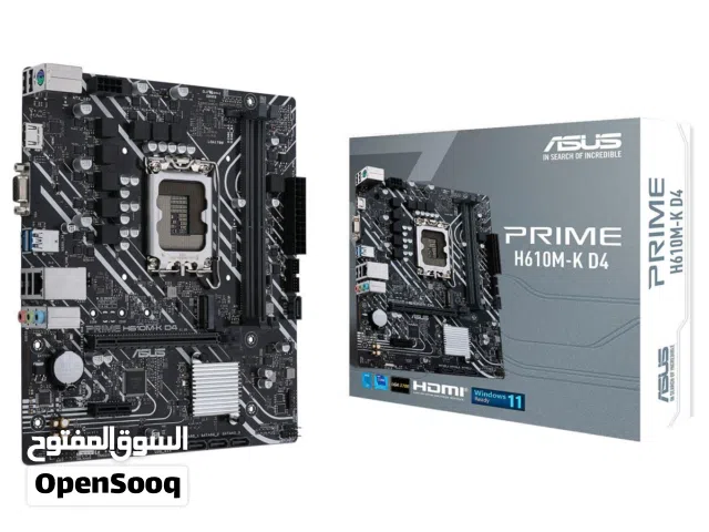 ماذربورد ASUS H610M-K D4 تدعم معالجات Intel الجيل 12 و13 و14 - DDR4 - LGA1700